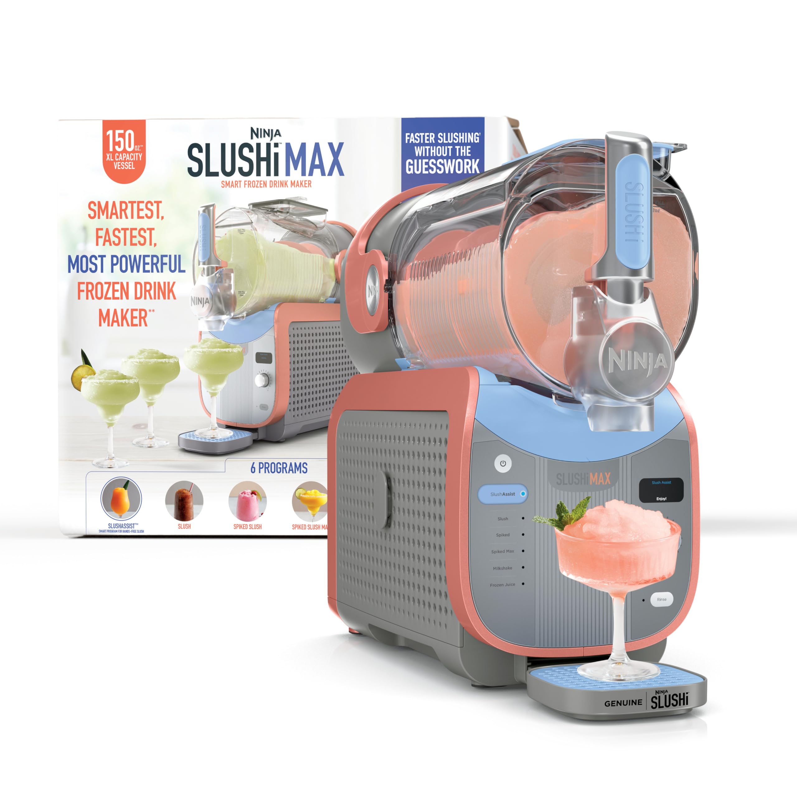 Ninja SLUSHi Frozen Drink & Slushie Machine with RapidChill Technology | 88 oz. Easy Fill Vessel | 5 Preset Programs | Make Margaritas, Frappés, & More | With Dishwasher Safe Parts | Black | FS301